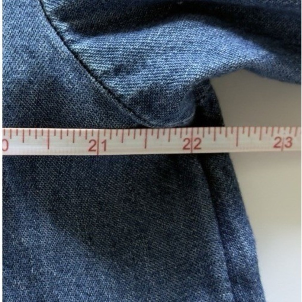 LOFT Denim Shirt Dress Women's SzM Blue Button Front Long Sleeve Casual Chambray - Picture 7 of 7